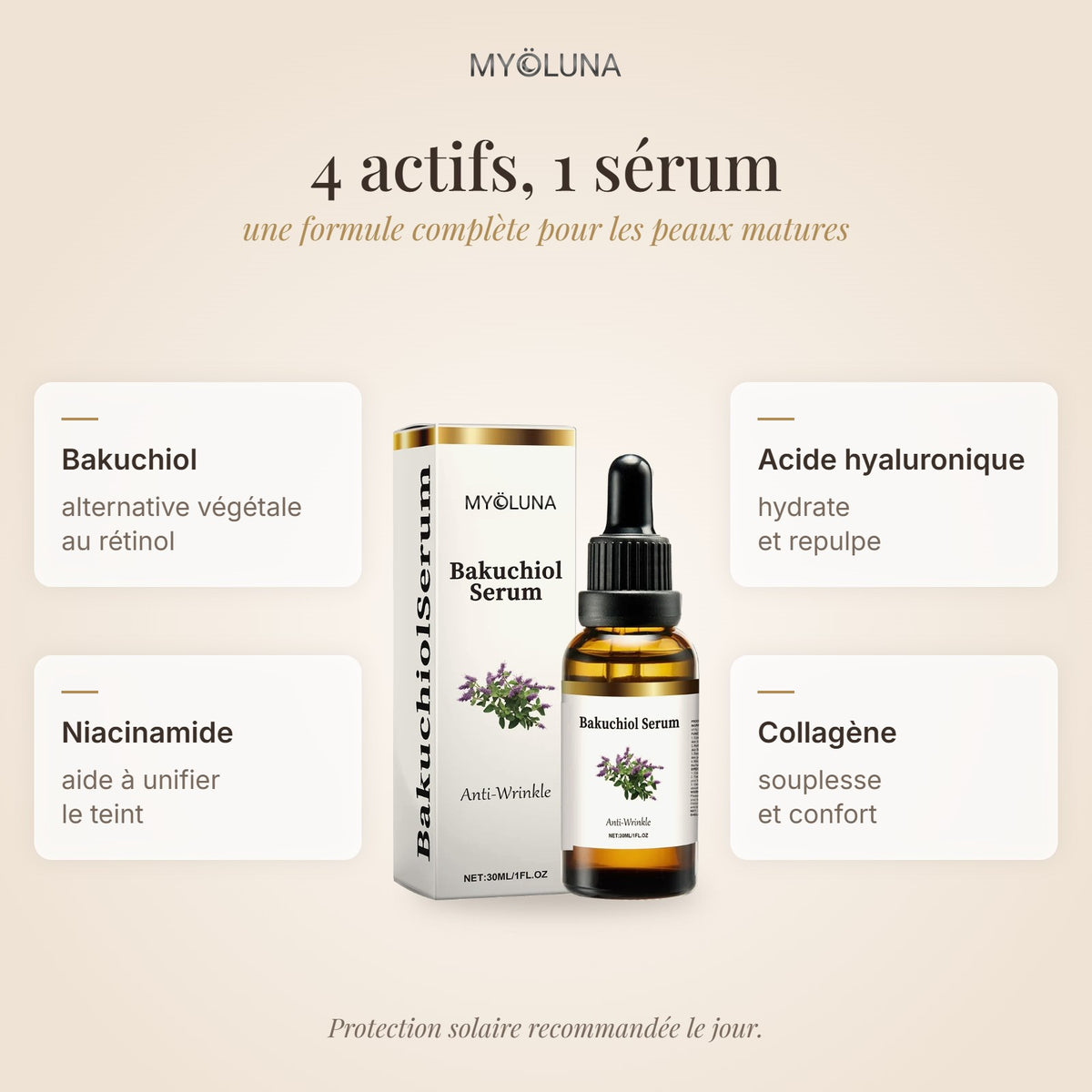Sérum Bakuchiol : 4 actifs