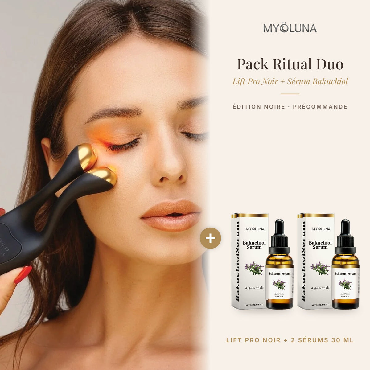Pack Ritual Duo : Lift Pro noir (précommande) + 2 Sérums Bakuchiol 30 ml