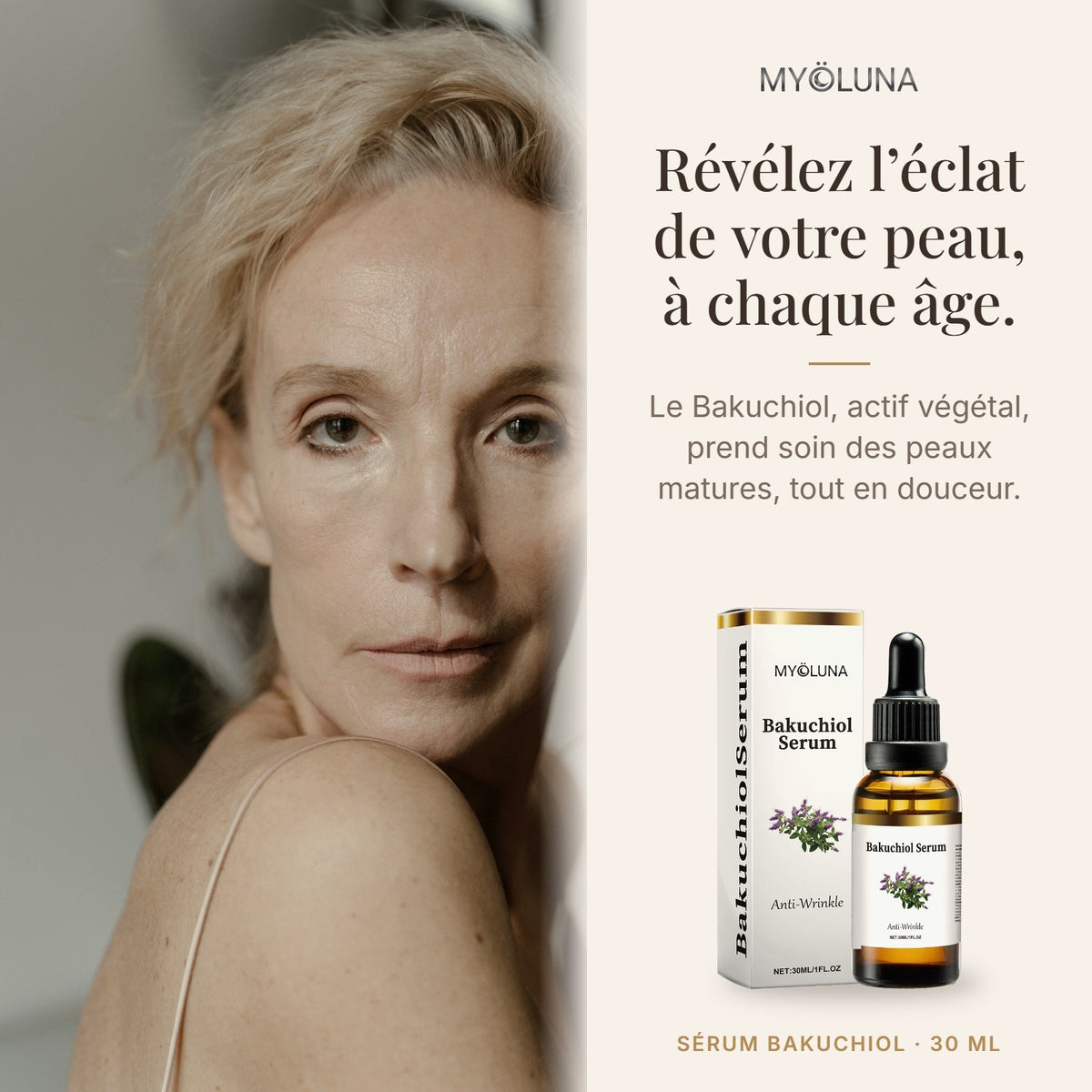 Sérum Bakuchiol pour peaux matures : révélez l’éclat de votre peau
